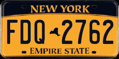 NY license plate FDQ2762