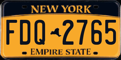 NY license plate FDQ2765