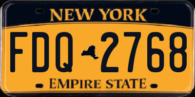 NY license plate FDQ2768