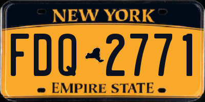 NY license plate FDQ2771