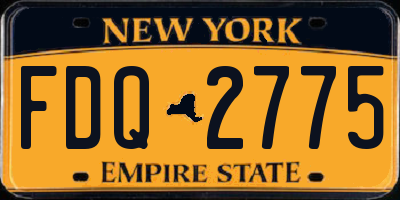 NY license plate FDQ2775