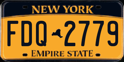 NY license plate FDQ2779