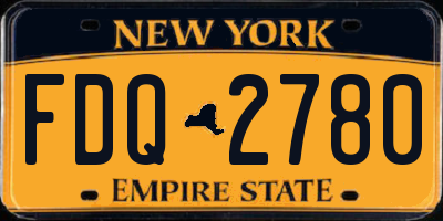 NY license plate FDQ2780