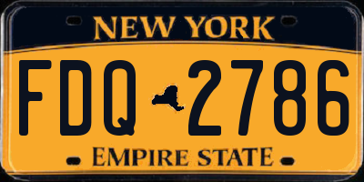 NY license plate FDQ2786