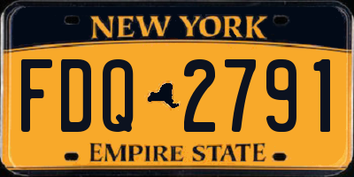 NY license plate FDQ2791