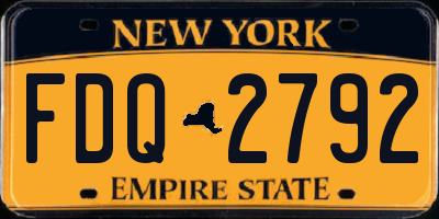 NY license plate FDQ2792