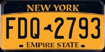 NY license plate FDQ2793