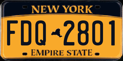 NY license plate FDQ2801