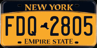 NY license plate FDQ2805
