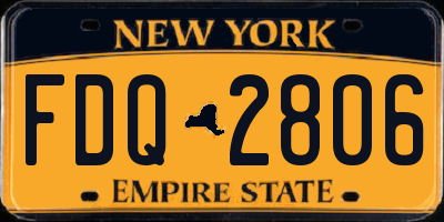 NY license plate FDQ2806