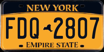 NY license plate FDQ2807