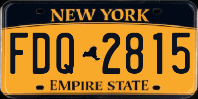 NY license plate FDQ2815