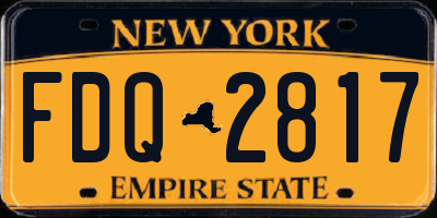 NY license plate FDQ2817