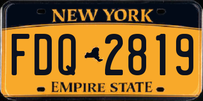NY license plate FDQ2819