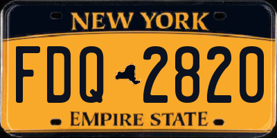 NY license plate FDQ2820