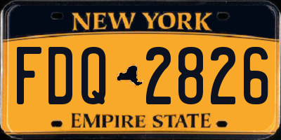 NY license plate FDQ2826