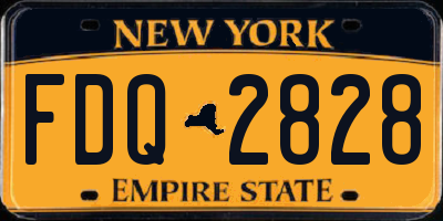 NY license plate FDQ2828