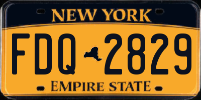 NY license plate FDQ2829