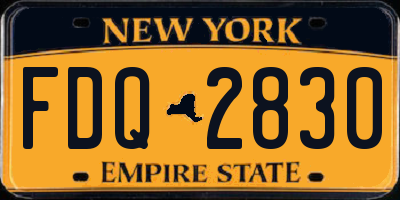NY license plate FDQ2830
