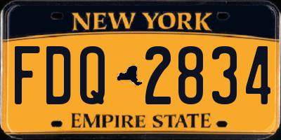 NY license plate FDQ2834