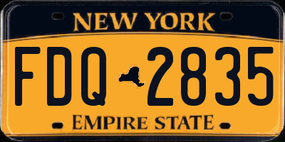 NY license plate FDQ2835