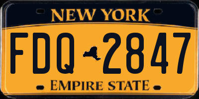 NY license plate FDQ2847
