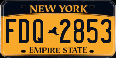 NY license plate FDQ2853