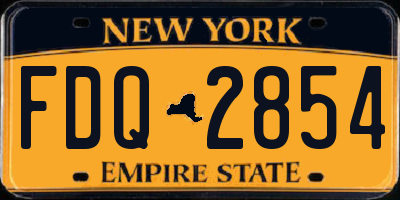 NY license plate FDQ2854