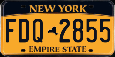 NY license plate FDQ2855