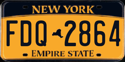 NY license plate FDQ2864