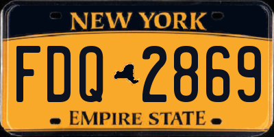NY license plate FDQ2869