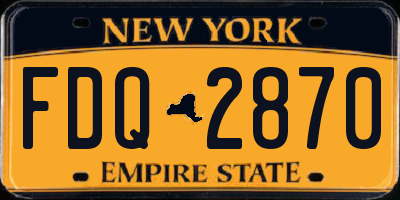 NY license plate FDQ2870