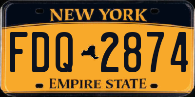 NY license plate FDQ2874