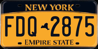 NY license plate FDQ2875