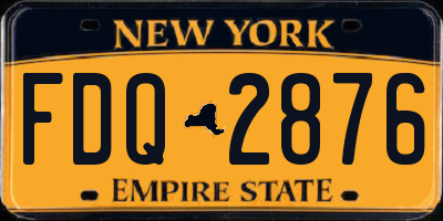 NY license plate FDQ2876