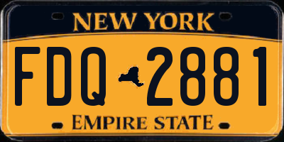 NY license plate FDQ2881