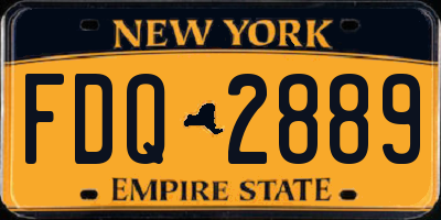 NY license plate FDQ2889