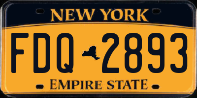 NY license plate FDQ2893