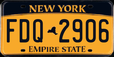 NY license plate FDQ2906