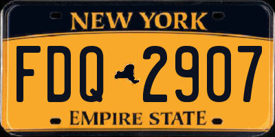 NY license plate FDQ2907