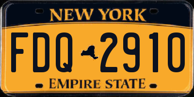 NY license plate FDQ2910