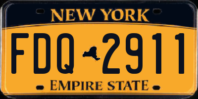 NY license plate FDQ2911