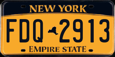 NY license plate FDQ2913