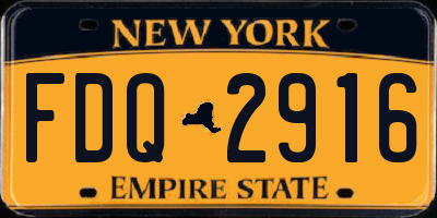 NY license plate FDQ2916