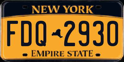 NY license plate FDQ2930