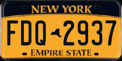 NY license plate FDQ2937