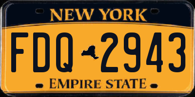 NY license plate FDQ2943