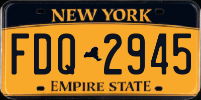 NY license plate FDQ2945