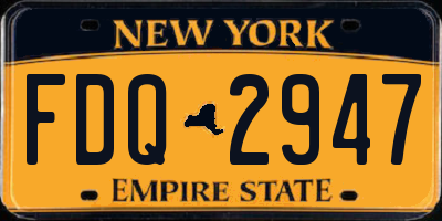 NY license plate FDQ2947