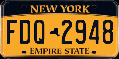 NY license plate FDQ2948